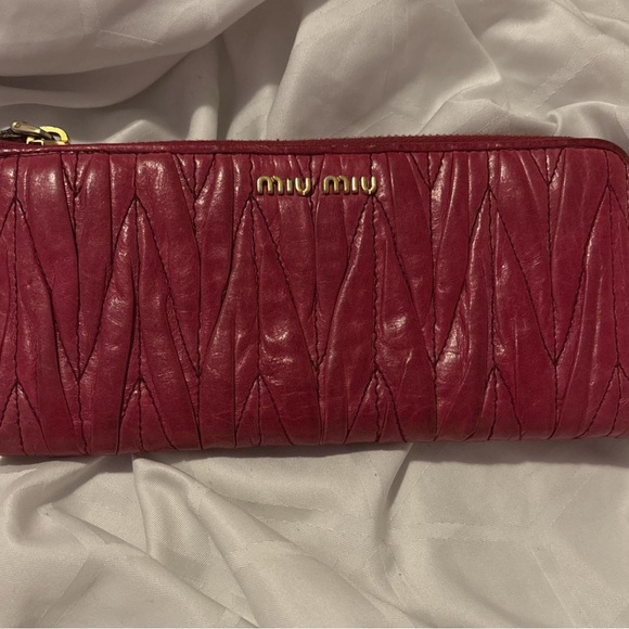 Miu Miu Handbags - Miu Miu Pink Quilted Wallet 100% Authentic